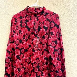 Karen Scott Plus Size Poinsettia-Print Top